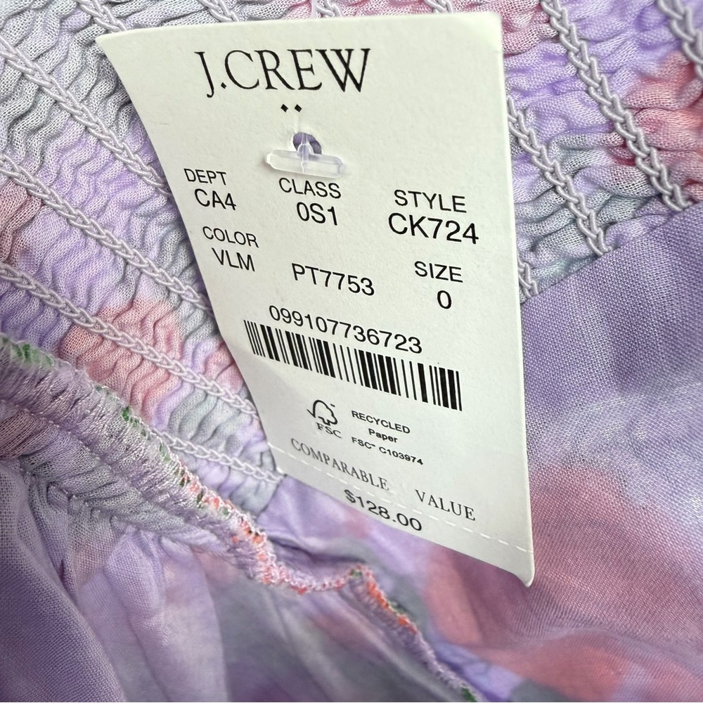J Crew Women Sz 0 Strappy Orange Fruit Midi Dress Purple SUM25 Spring NWT - Picture 7 of 16